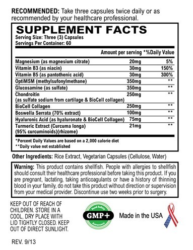 Flexera Join Formula by World Nutrition - Supplement Facts