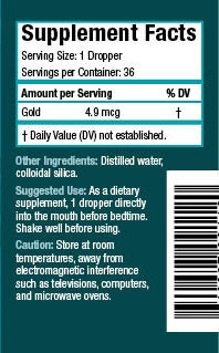 Colloidal Gold product label