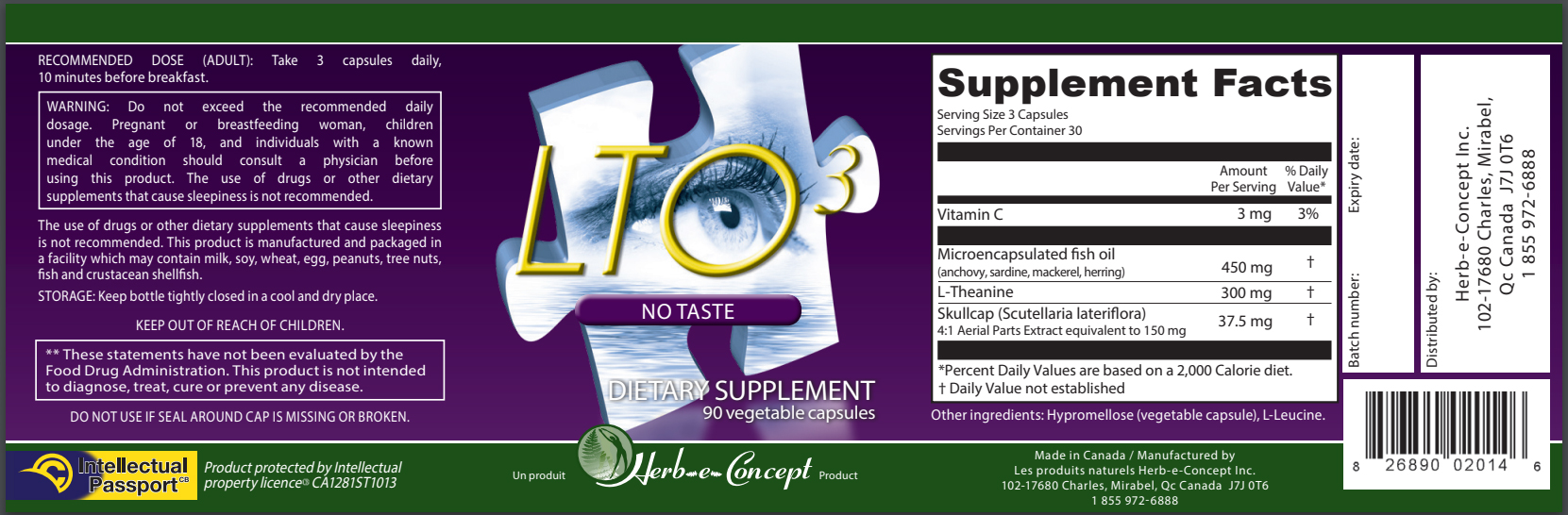 LTO3 with L-Theanine for Focus and Concentration - Energetic Nutrition