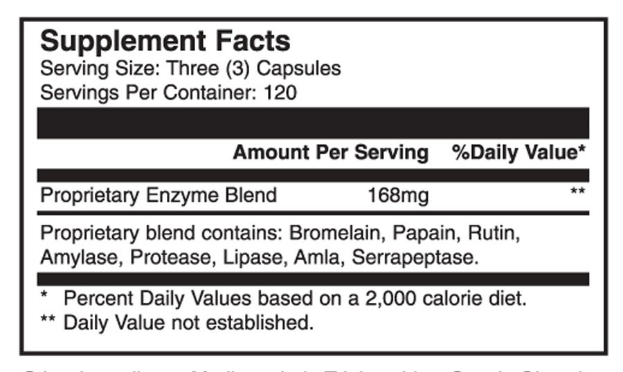 Vitalzym Extra Strength Supplement Facts