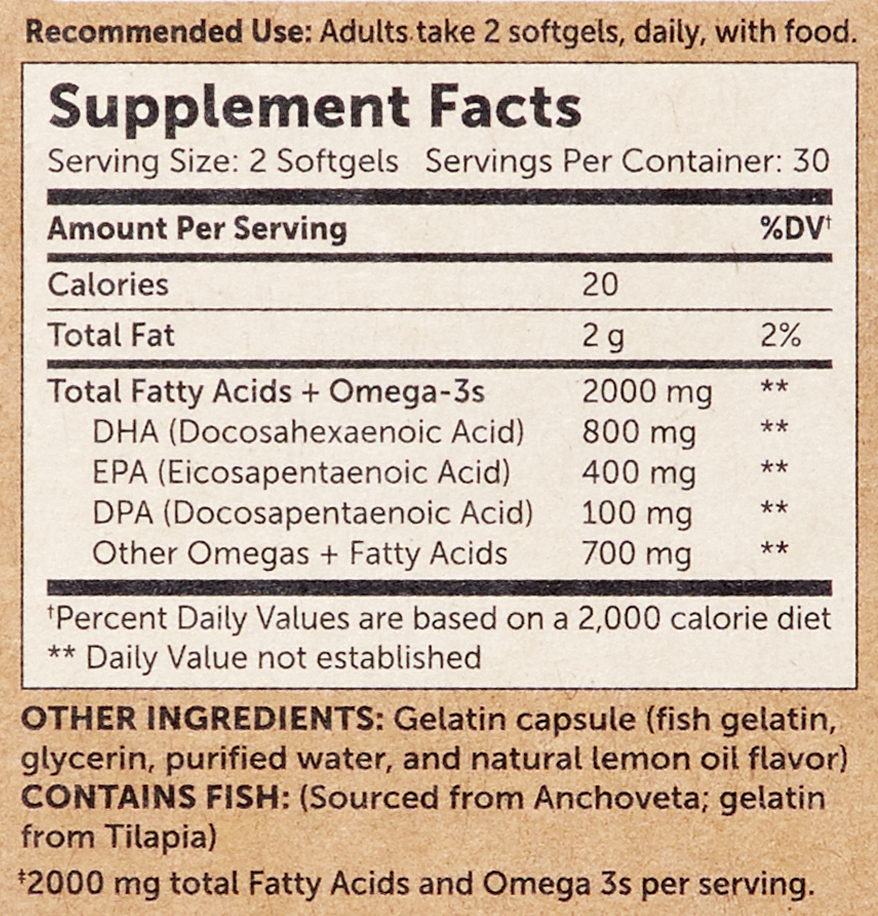 Supplement Facts - Aqua Biome  Fish Oil - Maximum Strength