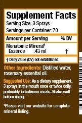 Etherium Gold homeopathic spray product label