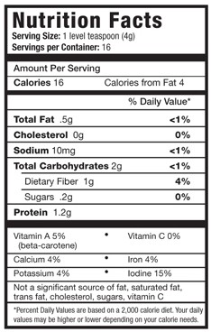 LifeSource Powder product label