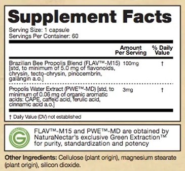 Supplement Facts - Bee Propolis Trio