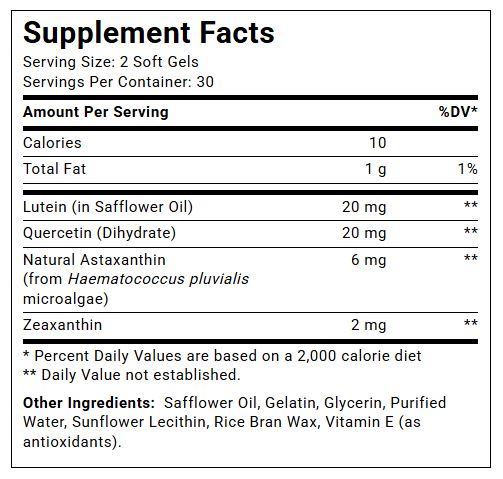 EyeAstin Supplement Facts