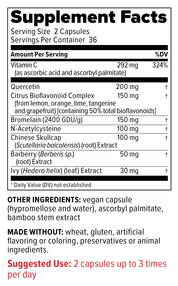 Supplement Facts - Adult Sinus Support