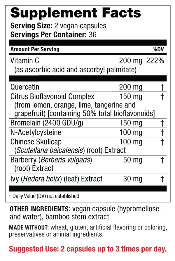 Supplement Facts - Adult Sinus Support