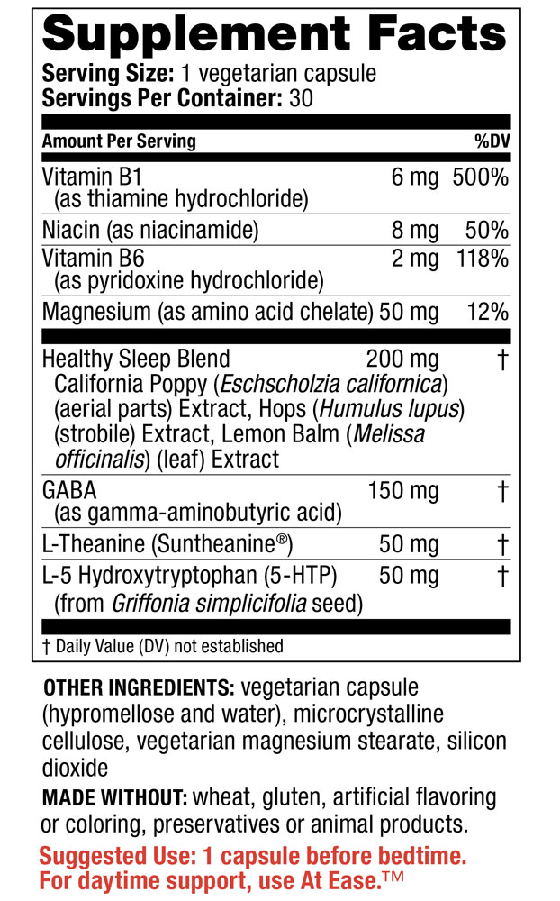 Supplement Facts - At Ease PM