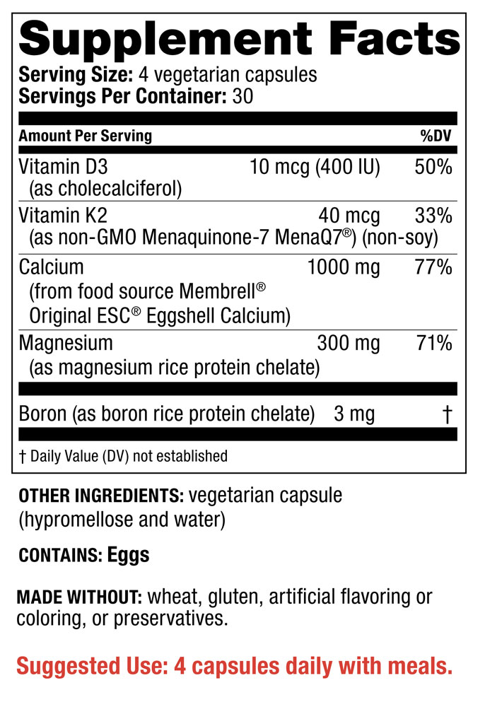 Supplement Facts - Bone Health Advanced