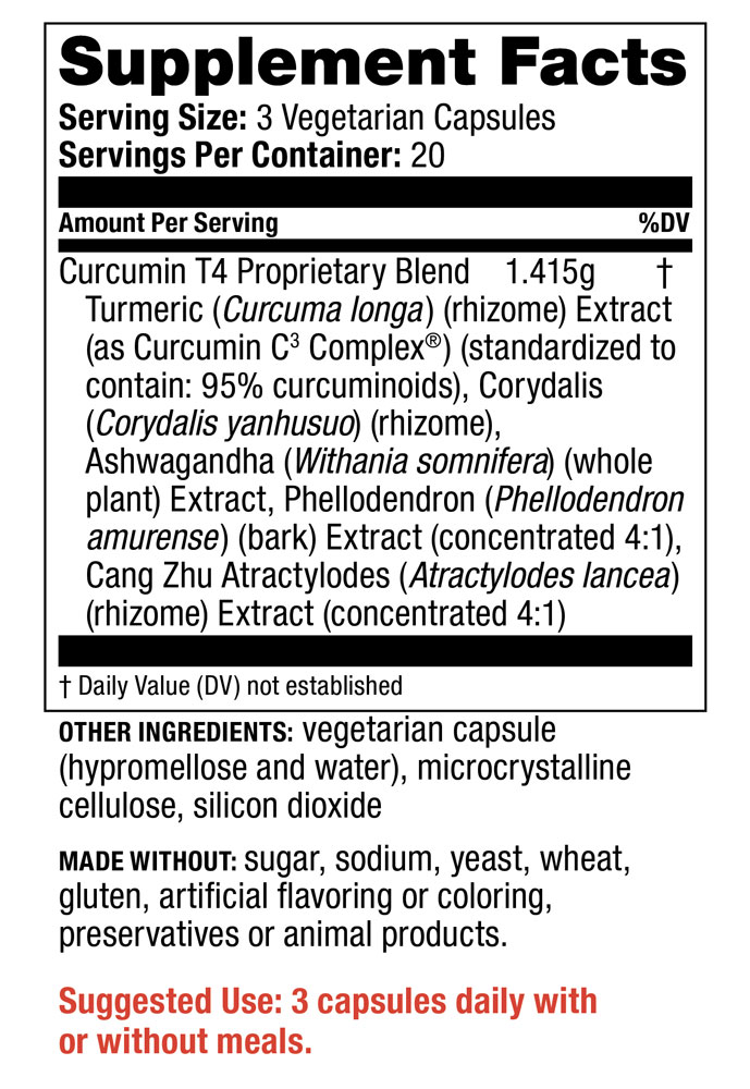 Supplement Facts - Curcumin T4