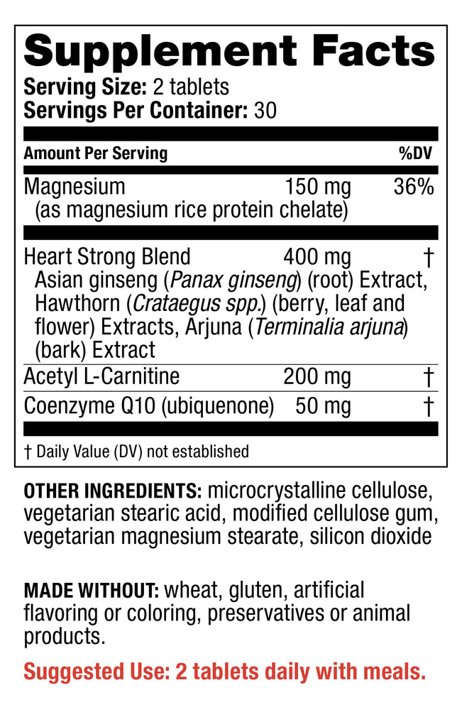 Supplement Facts - Heart Strong