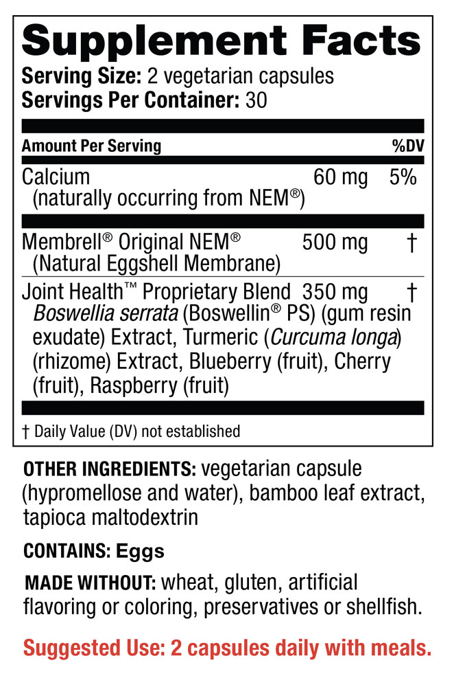 Supplement Facts - Joint Health Advanced