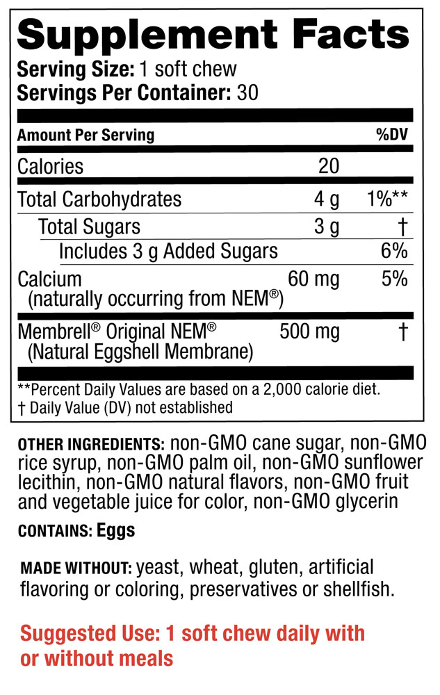 Supplement Facts - Joint Health Soft Chews