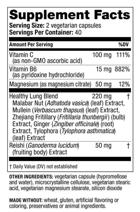 Supplement Facts - Lung Care