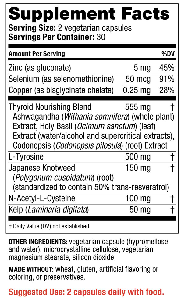 Supplement Facts - Thyroid Strong