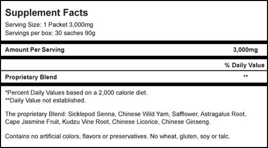 Ketsumeisei Supplement Facts