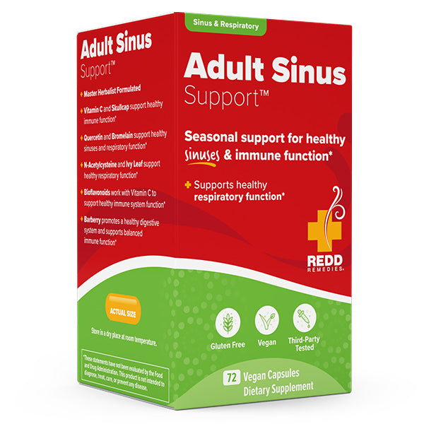 Adult Sinus Support  by  Redd Remedies product carton - 72 Capsules