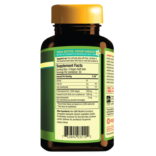 Joint Astin Supplement Facts side panel