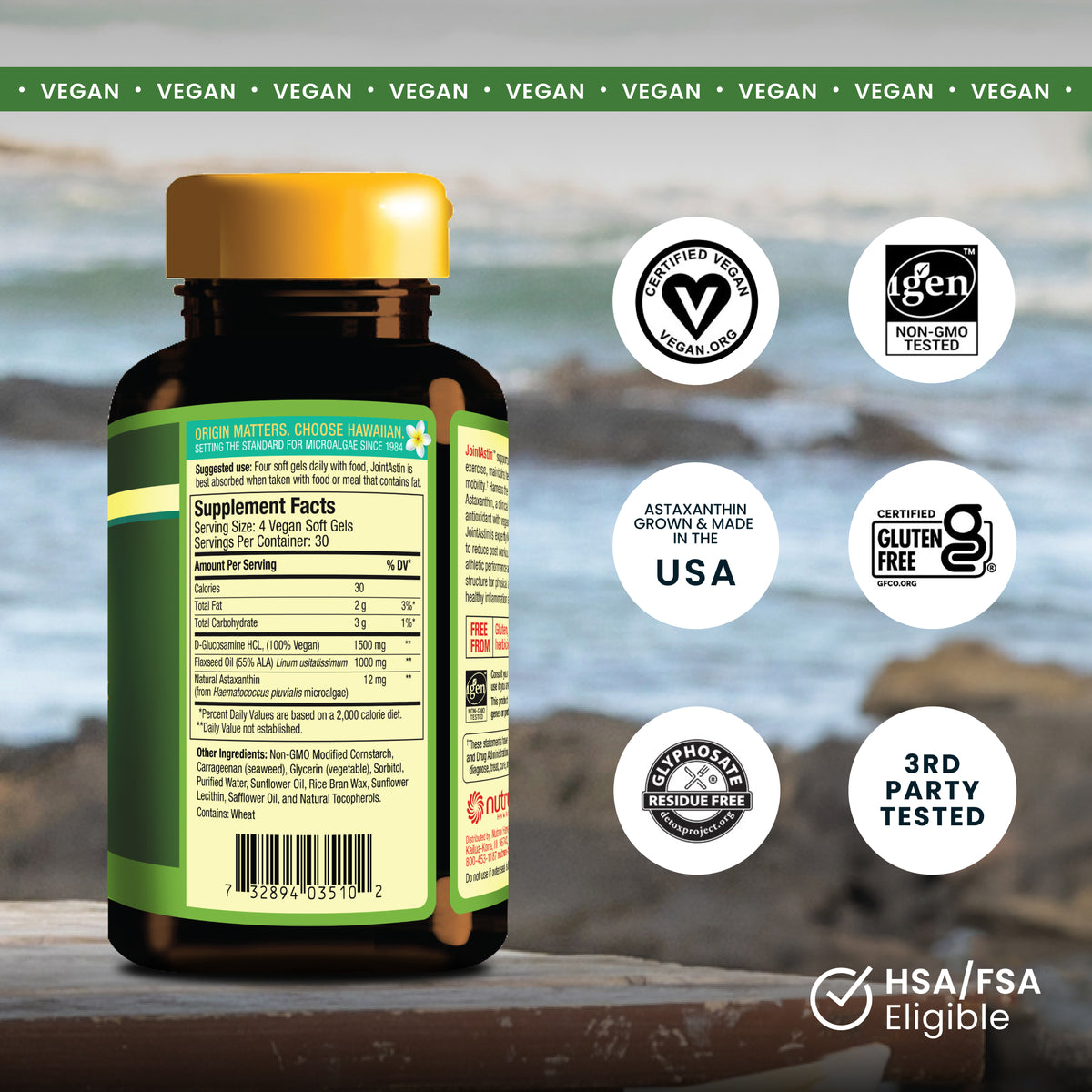 JointAstin supplement facts with icons