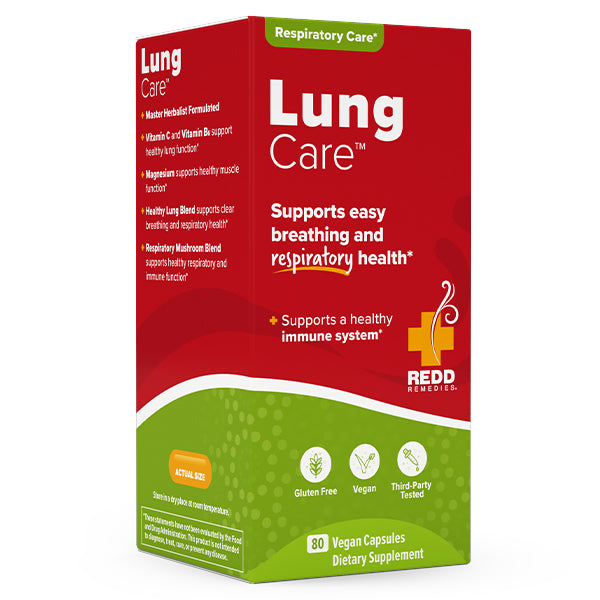 Lung Care  by  Redd Remedies product carton - 80 Capsules