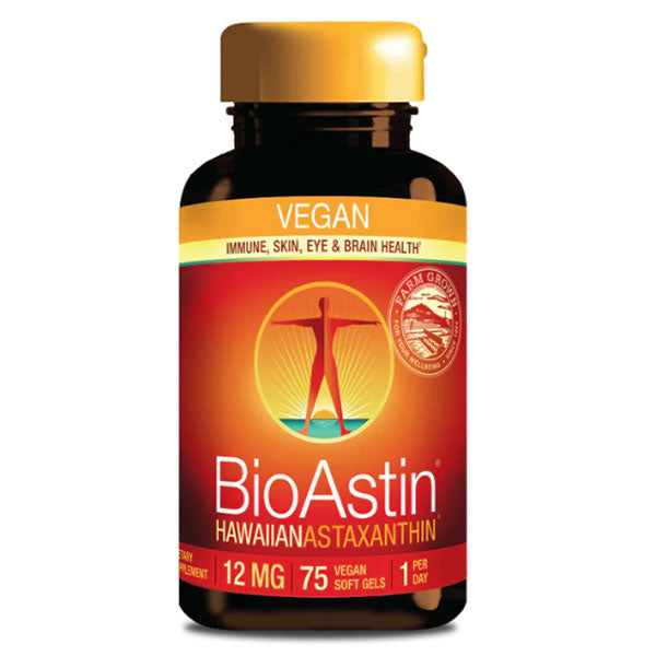 BioAstin Astaxanthin  VEGAN by  Nutrex Hawaii product bottle - 75 Capsules