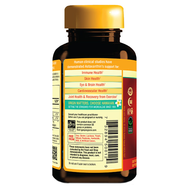 Nutrex Hawaii BioAstin Vegan  side  panel info